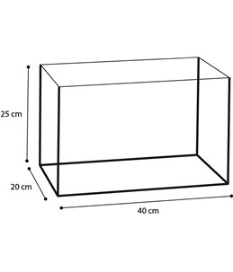 Volglas aquarium 40x20x25 cm zwart