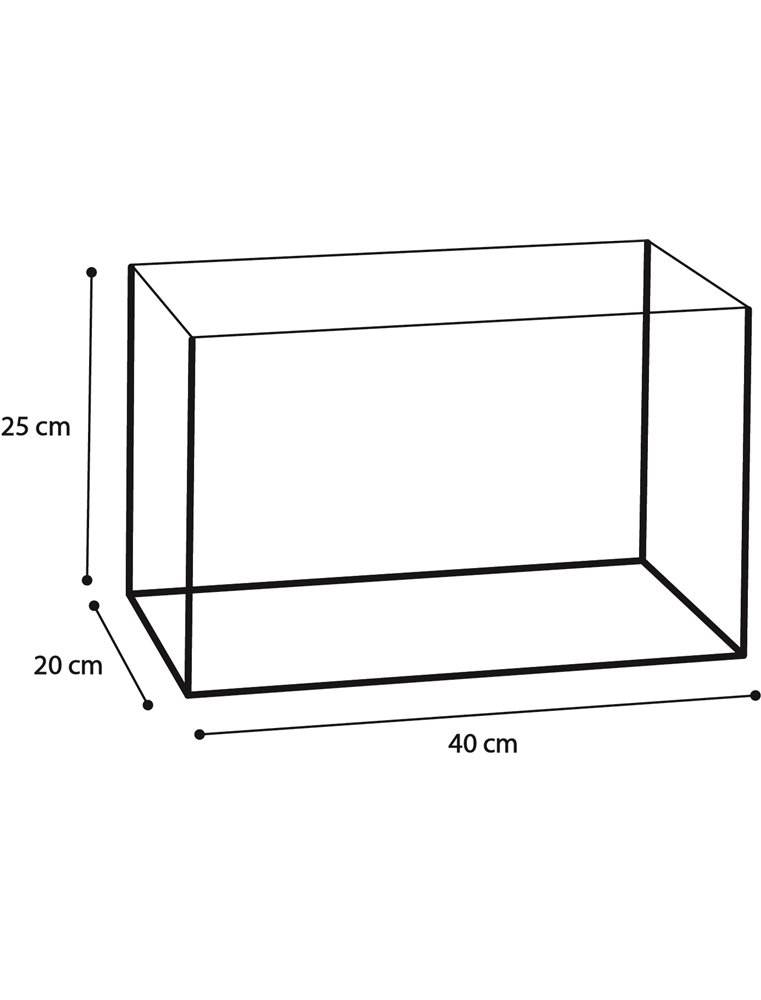 Volglas aquarium 40x20x25 cm zwart
