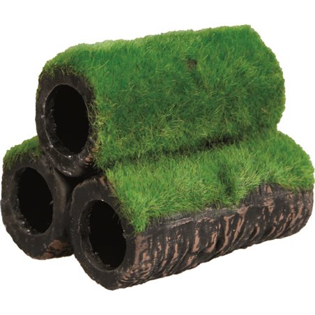 Decoratie rioolbuizen met mos 