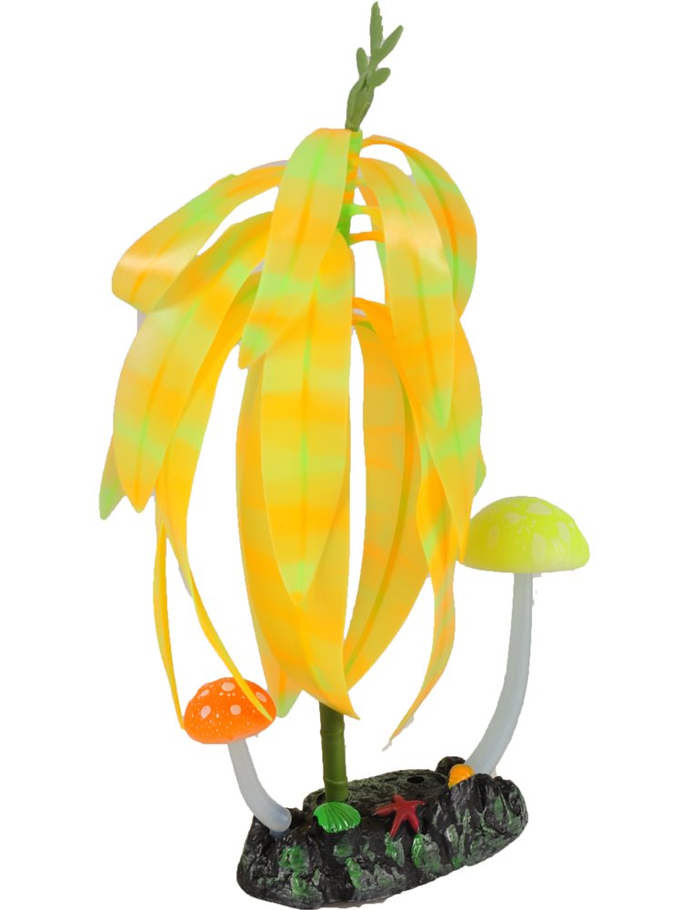 Decoratie fluo boom+paddenstoel ass