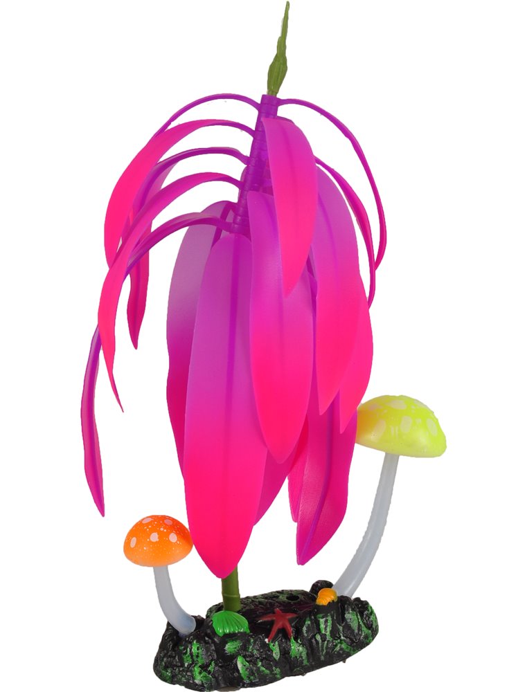 Decoratie fluo boom+paddenstoel ass