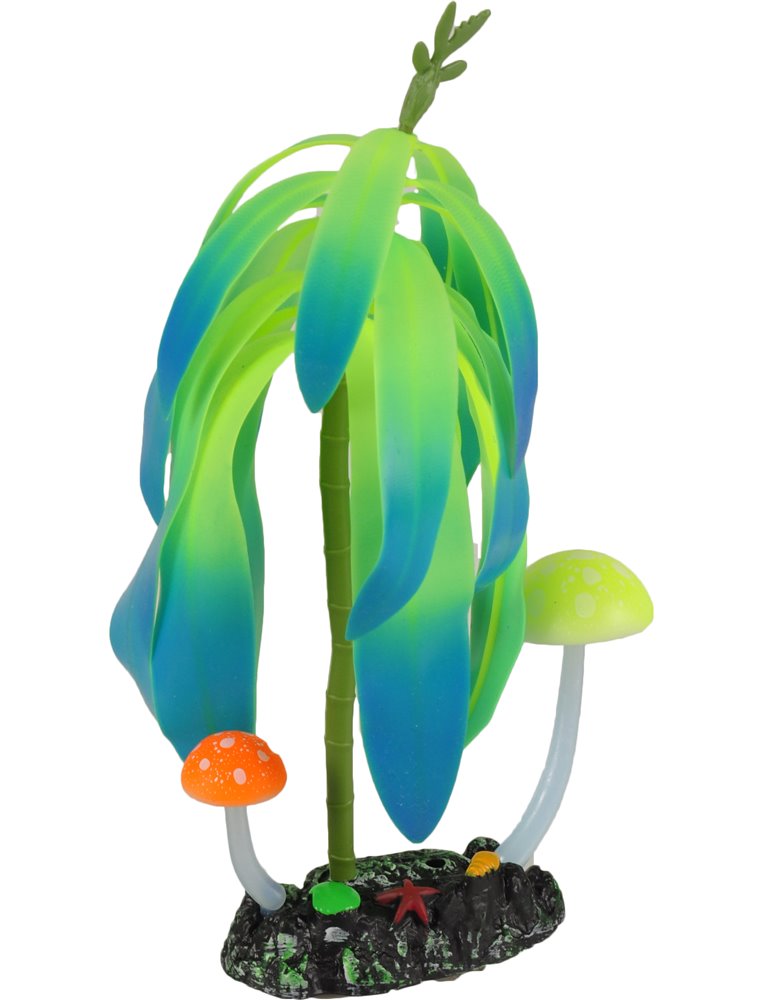 Decoratie fluo boom+paddenstoel ass