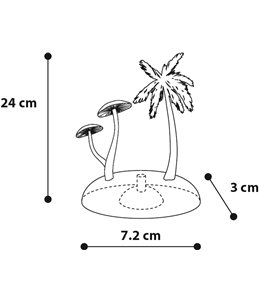 Decoratie fluo boom+paddenstoel ass
