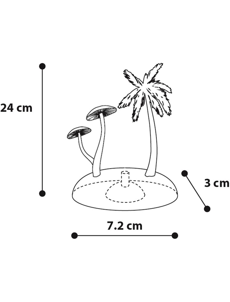 Decoratie fluo boom+paddenstoel ass