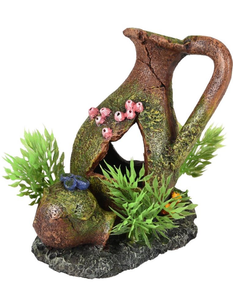 Ad moza kruiken+plant 11x8x11cm