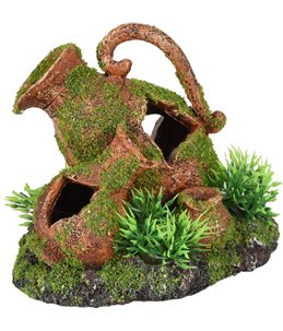 Ad moza kruiken+plant 13x9x10cm