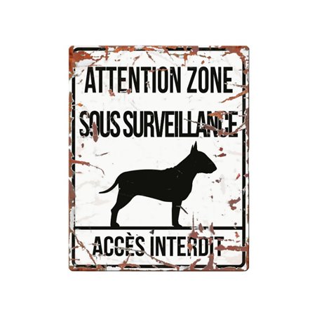 Plaque chien de garde:  bull terrier