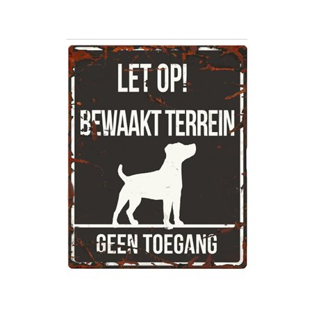 Waarschuwingsbord hond: jack russel