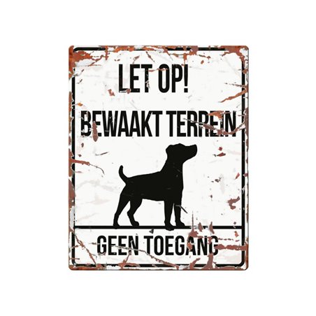 Waarschuwingsbord hond: jack russel