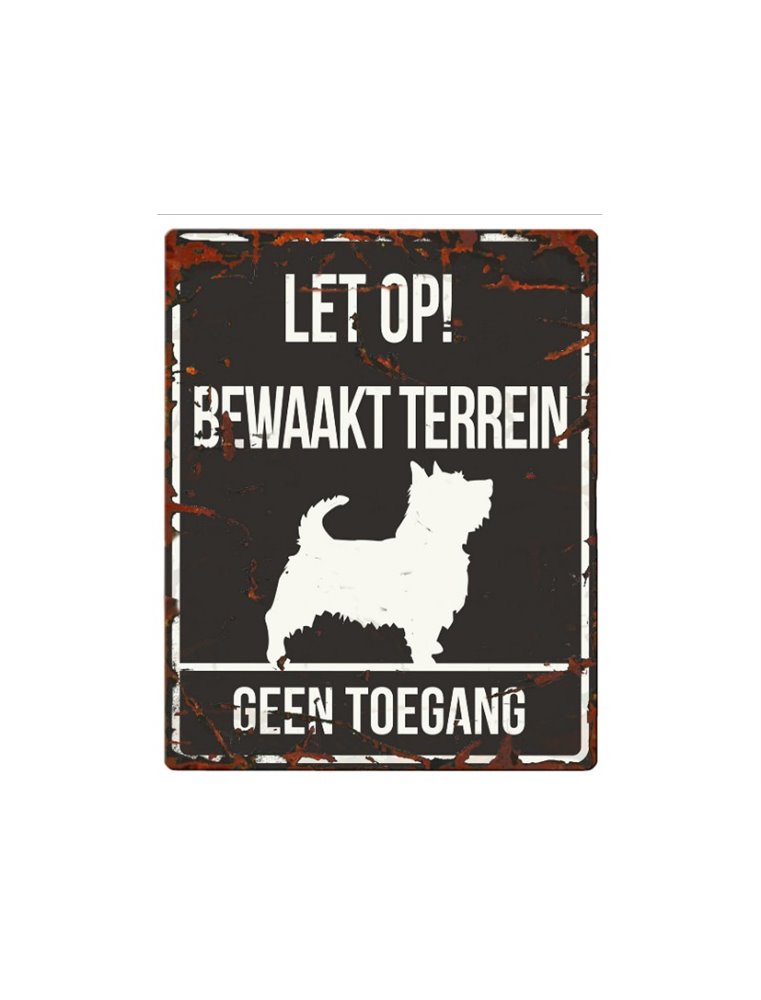 Waarschuwingsbord hond: Terrier