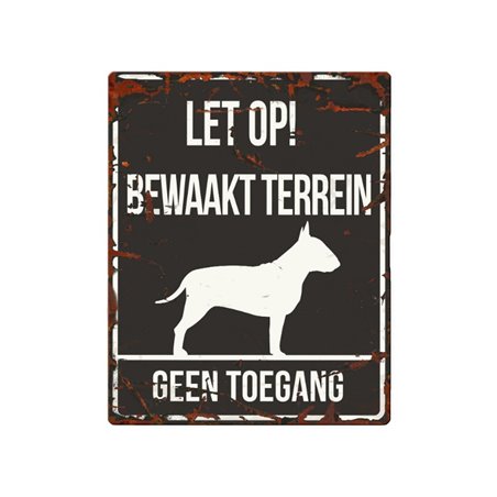 Waarschuwingsbord hond: bull terrier