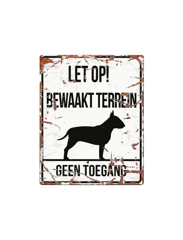 Waarschuwingsbord hond: Bull Terrier