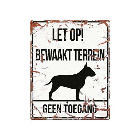 Waarschuwingsbord hond: bull terrier
