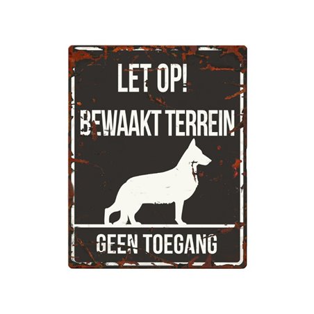 Waarschuwingsbord hond: german s.