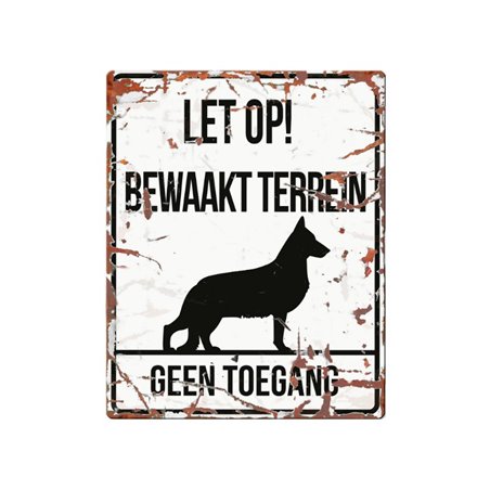 Waarschuwingsbord hond: german s.