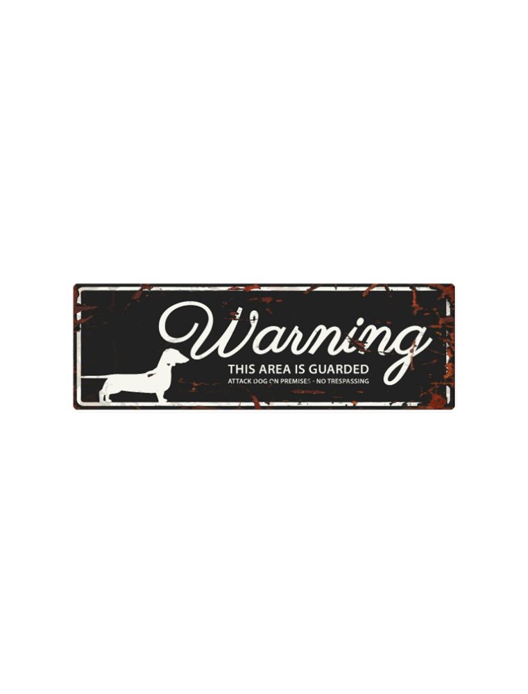 Beware of dog sign: Dachshund