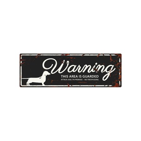 Beware of dog sign: dachshund