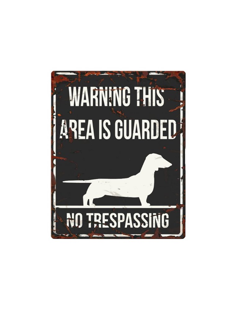 Beware of dog sign: Dachshund