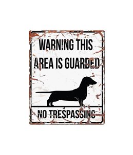Beware of dog sign: Dachshund