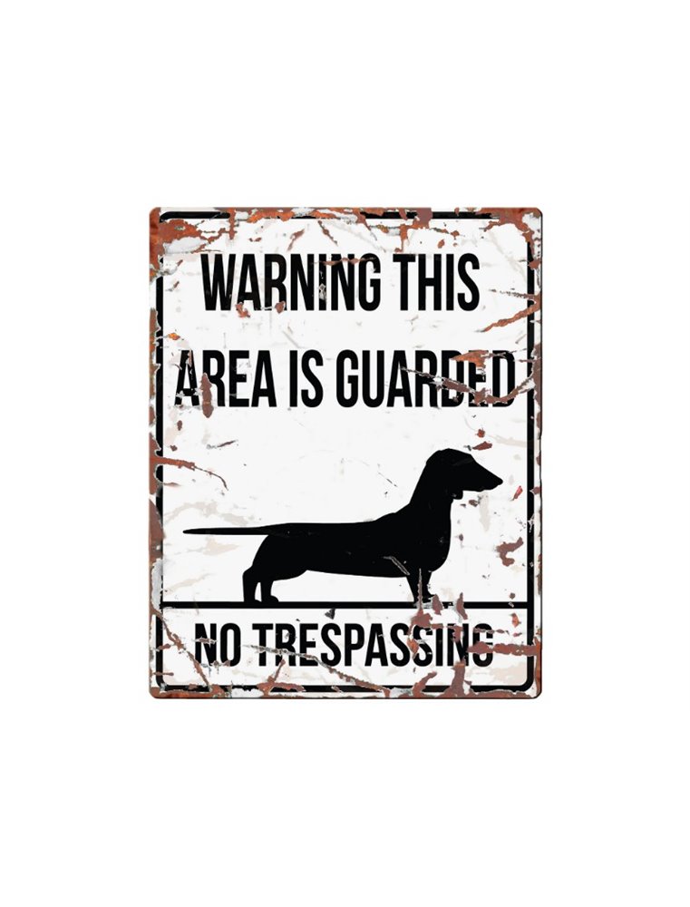 Beware of dog sign: Dachshund