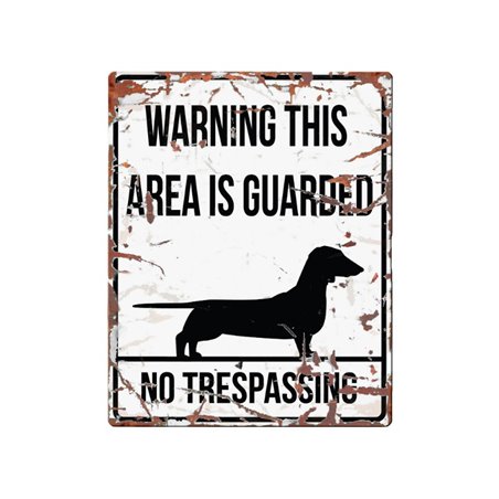 Beware of dog sign: dachshund