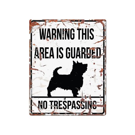 Beware of dog sign: terrier