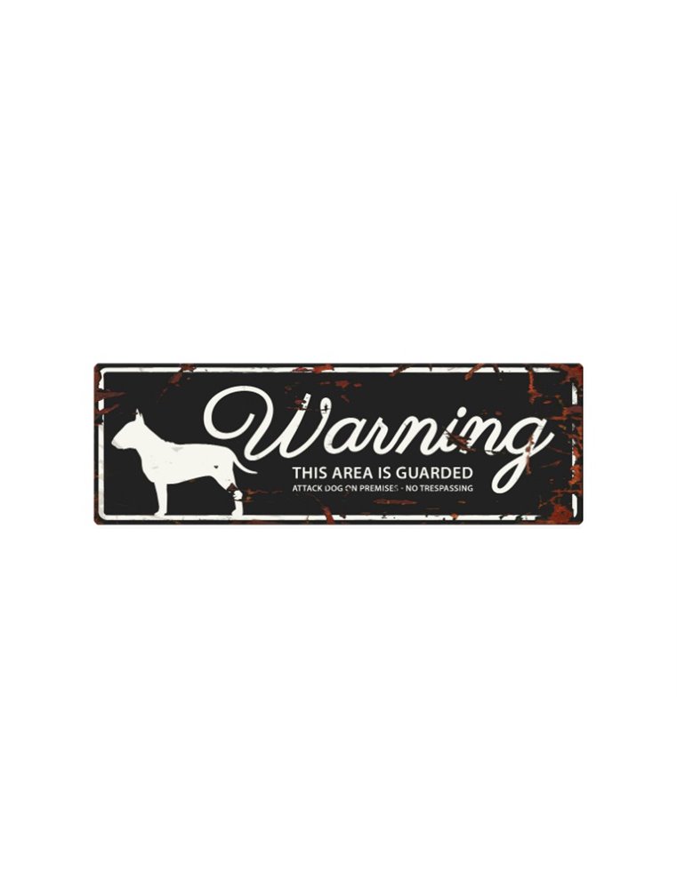 Beware of dog sign: Bull Terrier