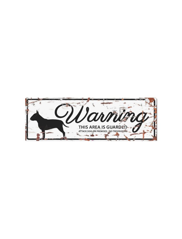 Beware of dog sign: Bull Terrier