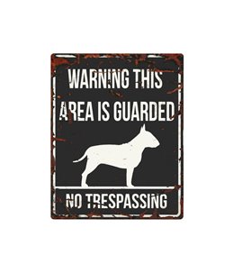 Beware of dog sign: Bull Terrier