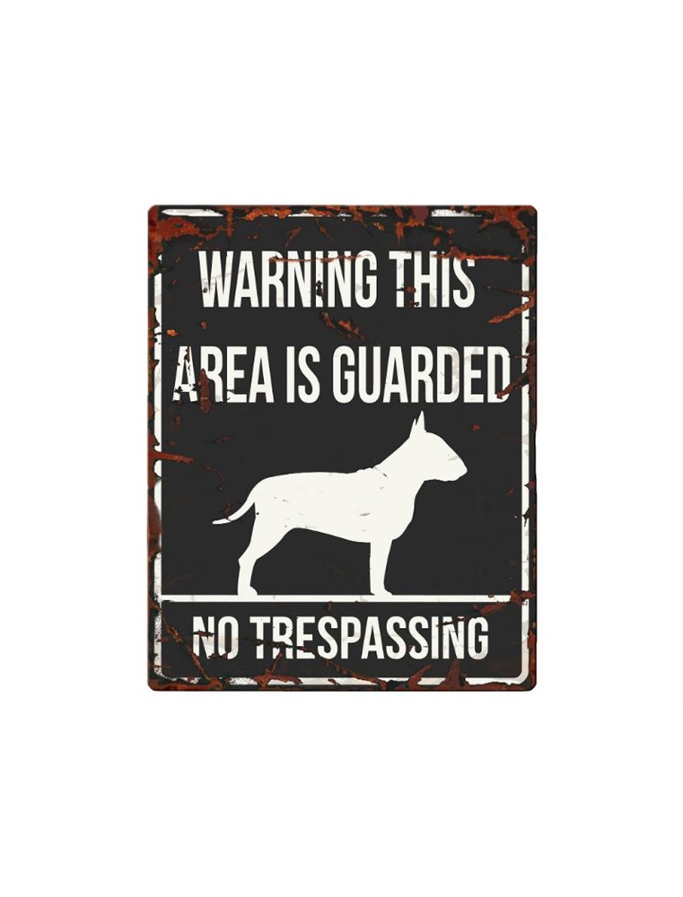 Beware of dog sign: Bull Terrier