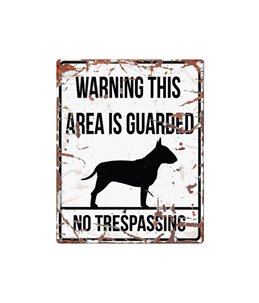 Beware of dog sign: Bull Terrier