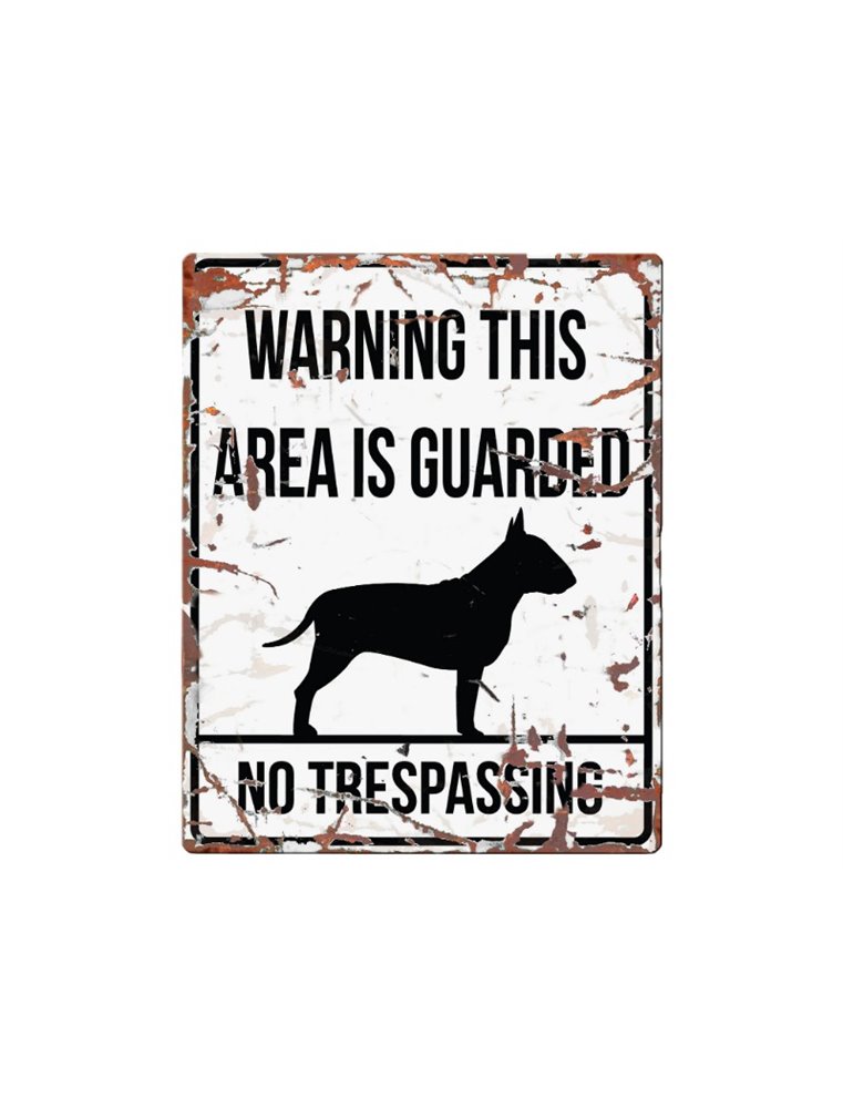 Beware of dog sign: Bull Terrier