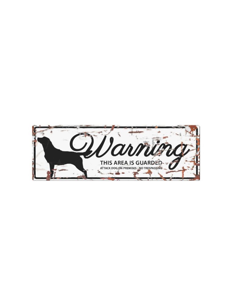 Beware of dog sign: Retriever