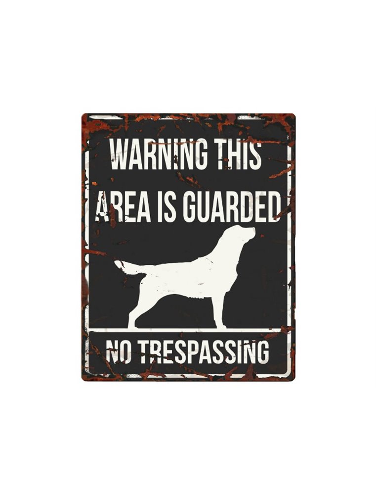 Beware of dog sign: Retriever