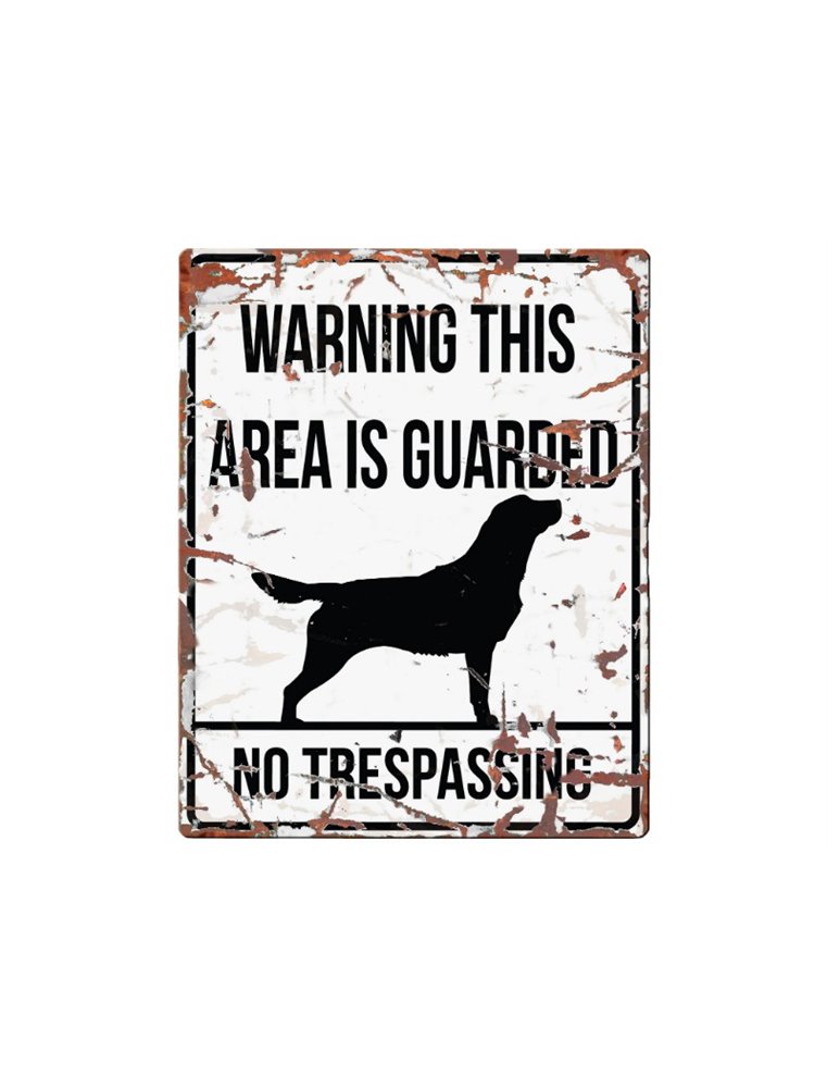 Beware of dog sign: Retriever