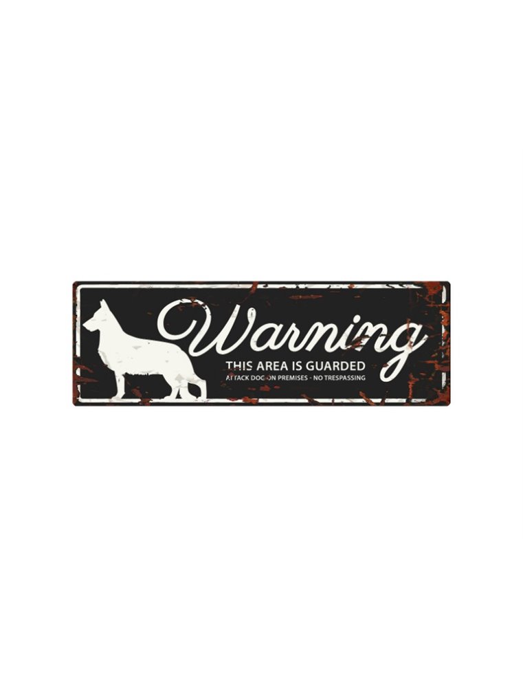 Beware of dog sign: German Shepherd