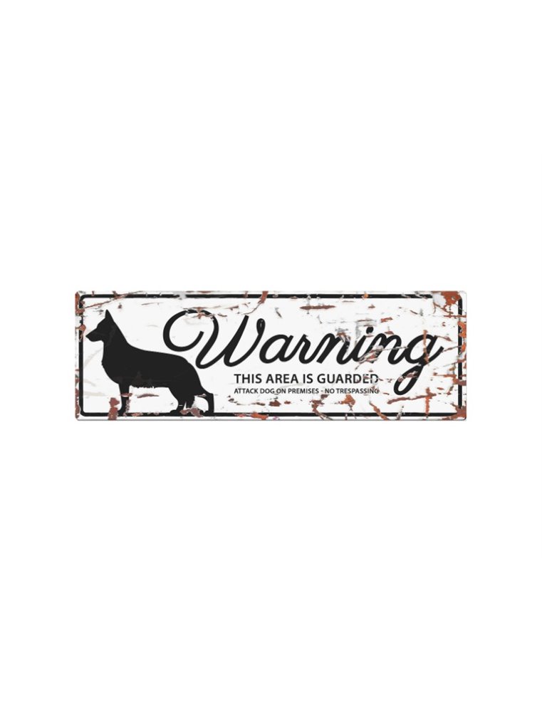 Beware of dog sign: German Shepherd