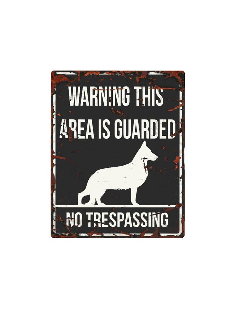 Beware of dog sign: German Shepherd