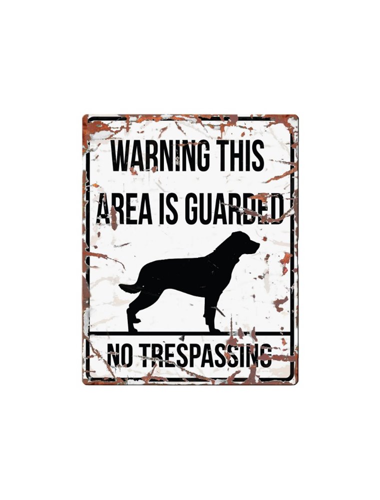 Beware of dog sign: Rottweiler