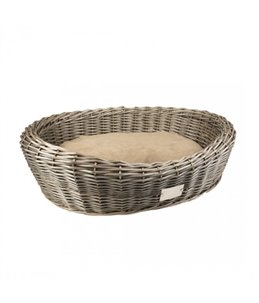 Provence rieten ovalen mand met kussen