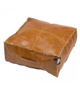 Leatherette Poef Siesta Caramel