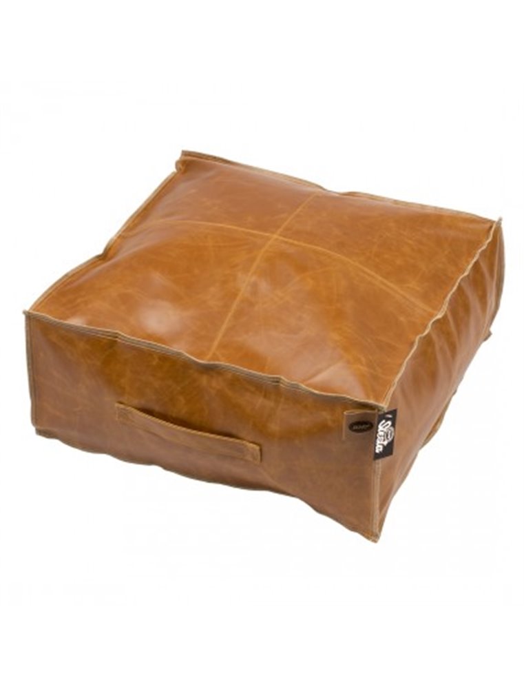 Leatherette Poef Siesta Caramel