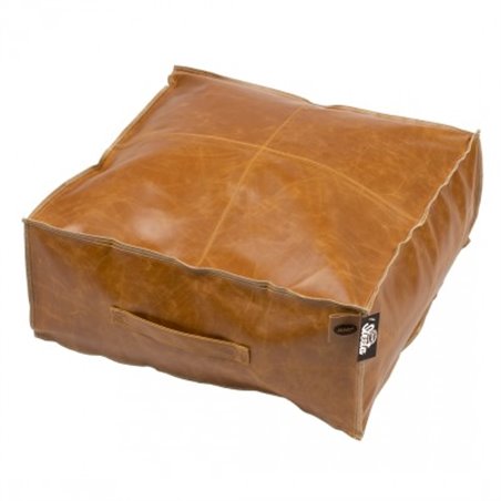 Leatherette poef siesta caramel
