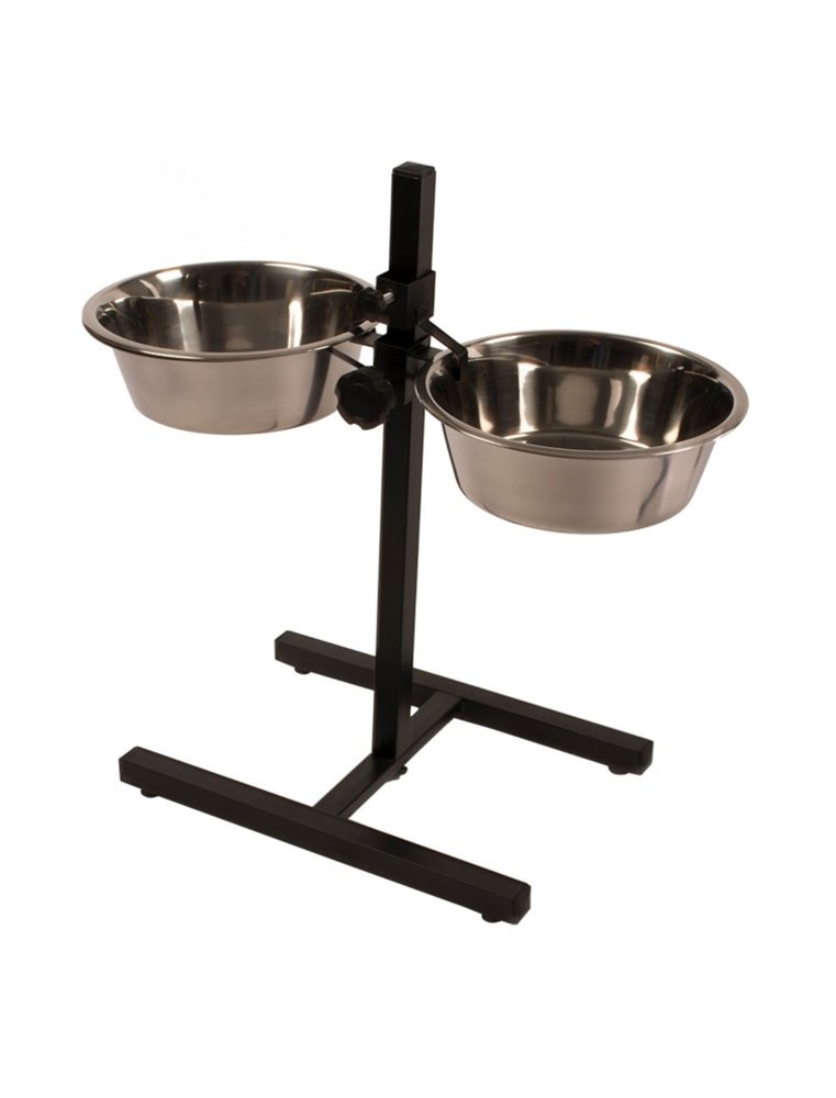 Voederstaander H-Poot + 2 Inox Potten