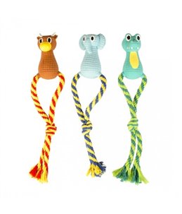 Latex buffalo/krokodil/olifant met touw