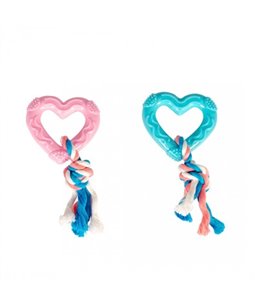 Puppy tpr hart met katoen touw