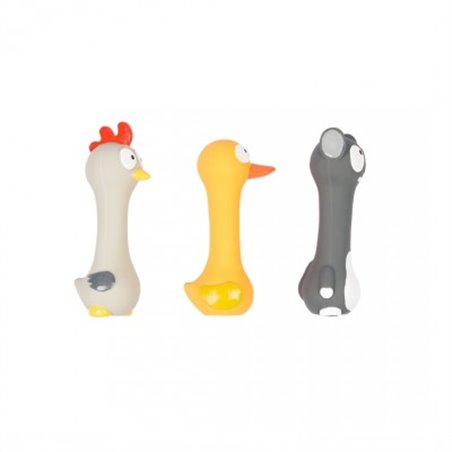 Latex kat/eend/kip met grote ogen met vulling mix