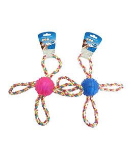 TPR Ball with Rope 4 Handle