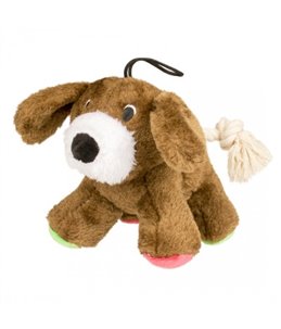 Pluche hond met touwstaart