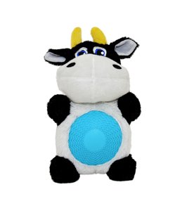 Plush cow with squeaker belly